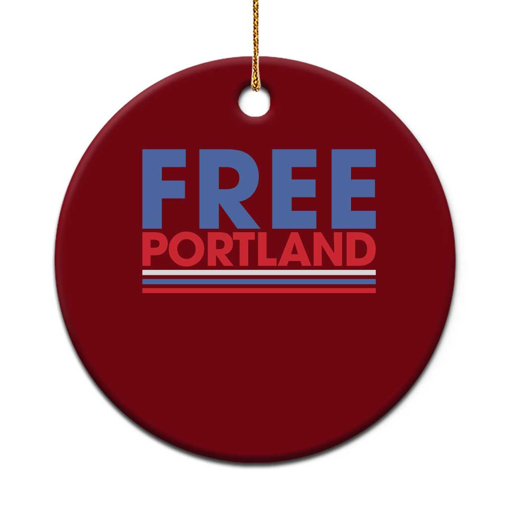 Free Portland Bold Patriotic Ceramic Ornament Red White and Blue Protest Statement - Wonder Print Shop