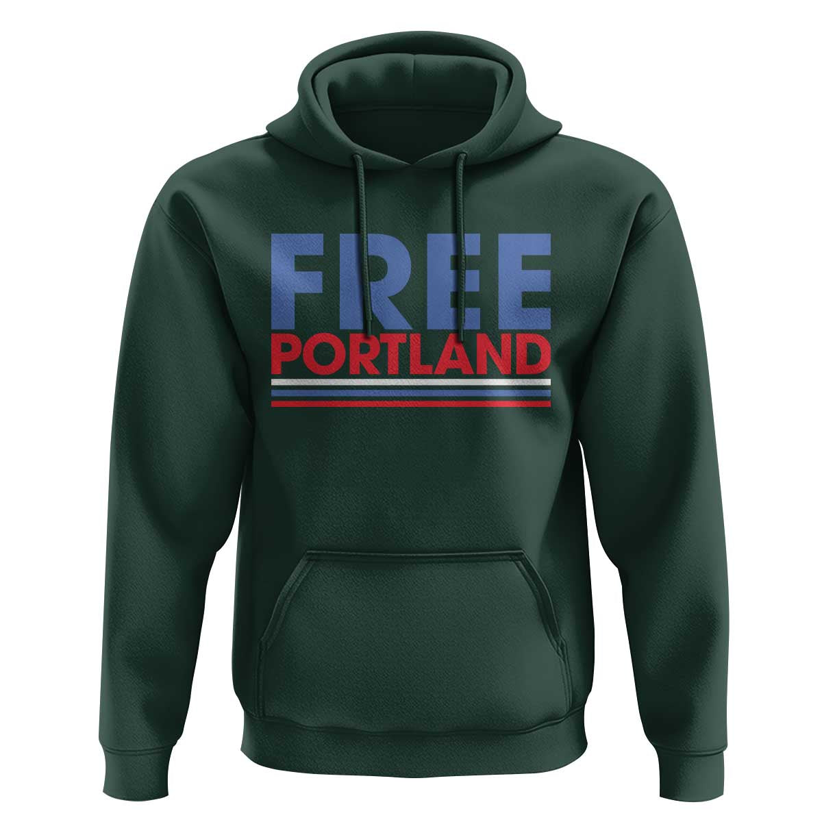 Free Portland Bold Patriotic Hoodie Red White and Blue Protest Statement - Wonder Print Shop