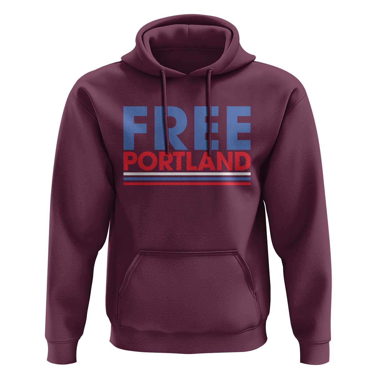 Free Portland Bold Patriotic Hoodie Red White and Blue Protest Statement - Wonder Print Shop