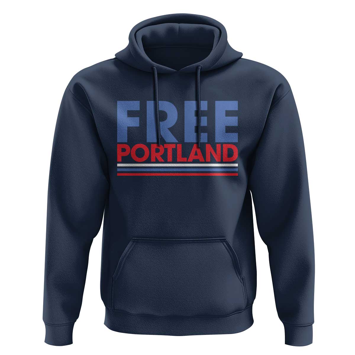 Free Portland Bold Patriotic Hoodie Red White and Blue Protest Statement - Wonder Print Shop