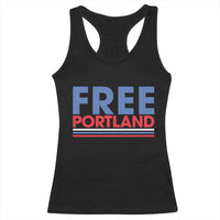 Free Portland Bold Patriotic Racerback Tank Top Red White and Blue Protest Statement - Wonder Print Shop