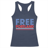 Free Portland Bold Patriotic Racerback Tank Top Red White and Blue Protest Statement - Wonder Print Shop