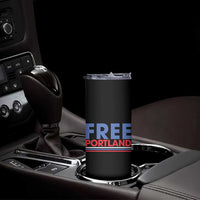 Free Portland Bold Patriotic Skinny Tumbler Red White and Blue Protest Statement - Wonder Print Shop
