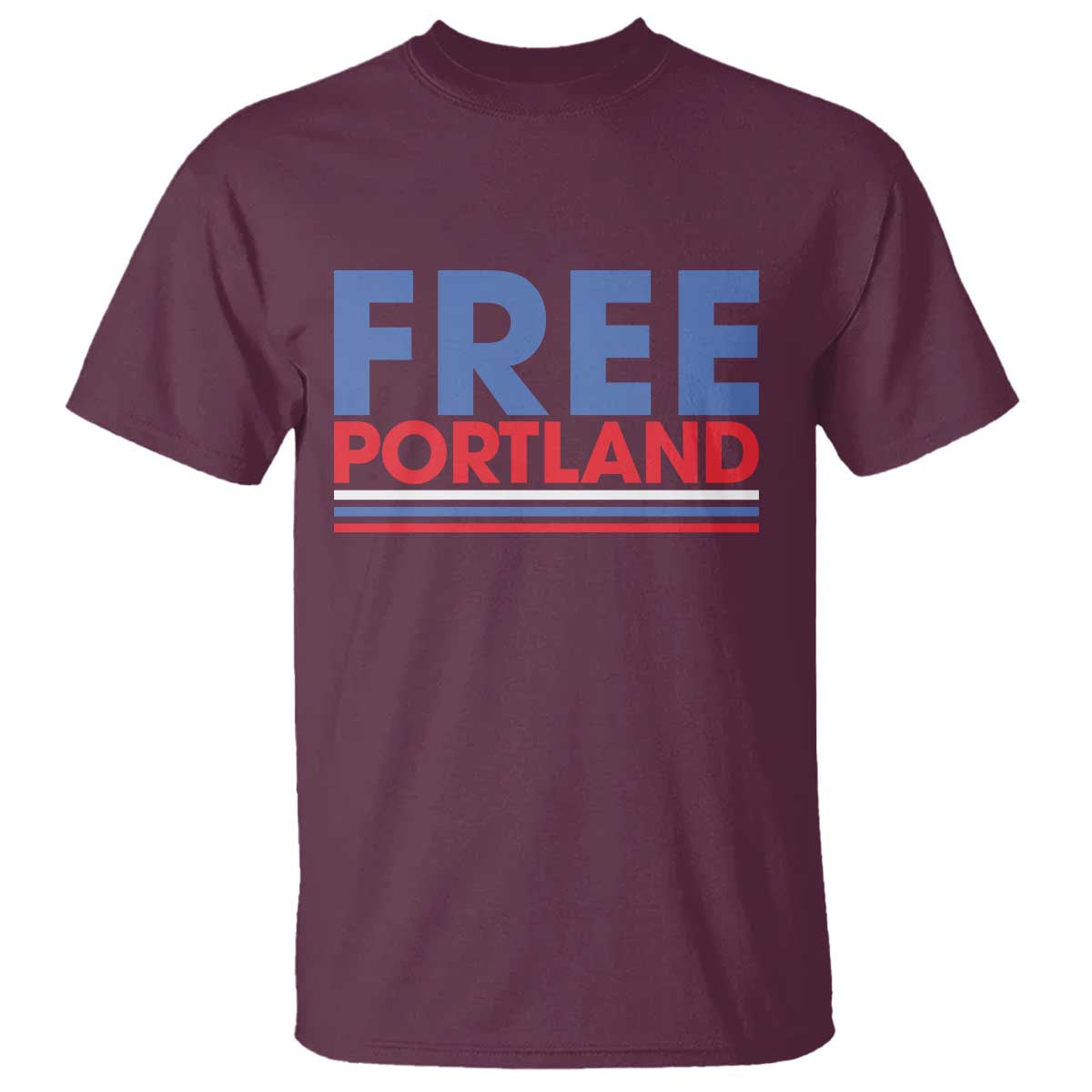 Free Portland Bold Patriotic T Shirt Red White and Blue Protest Statement - Wonder Print Shop