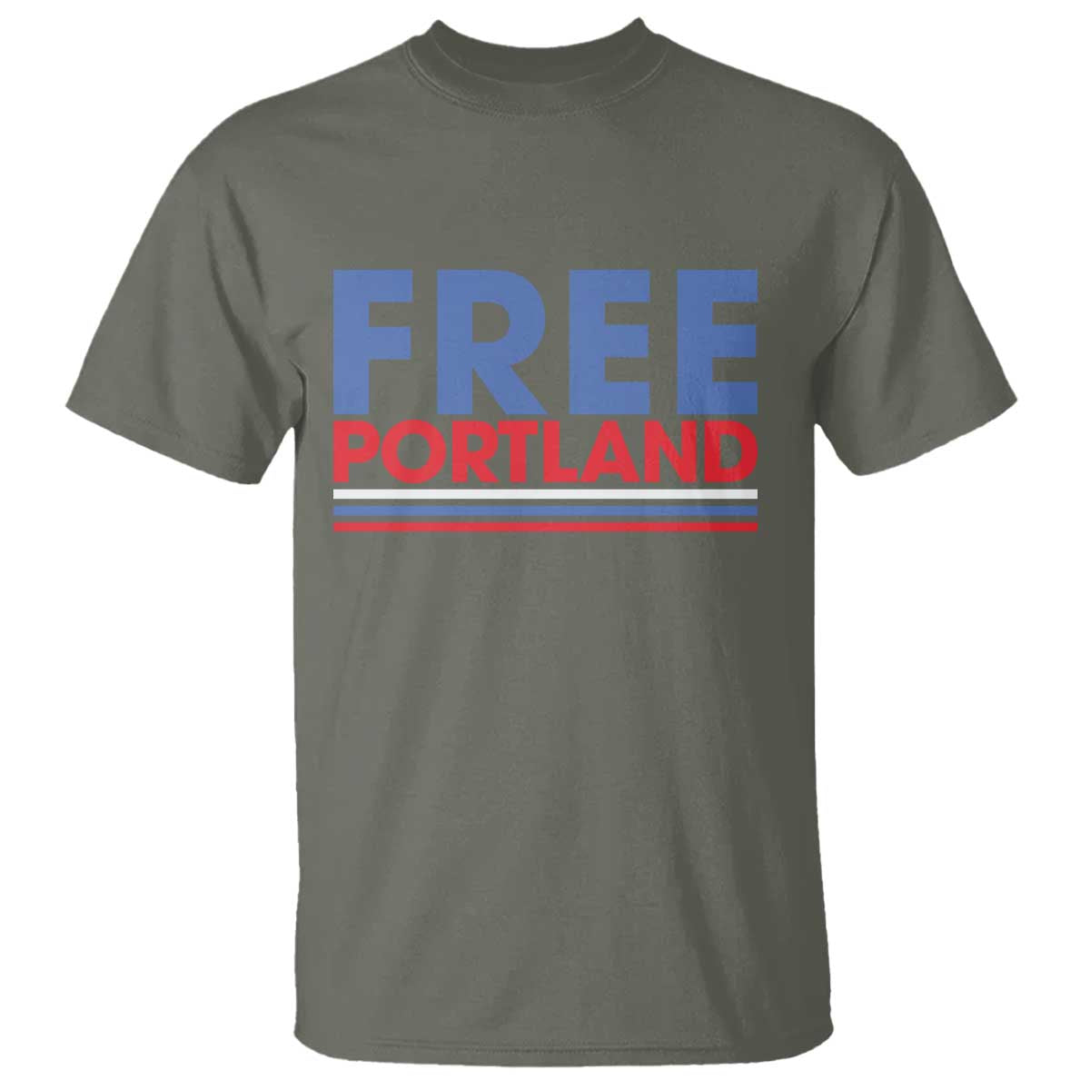 Free Portland Bold Patriotic T Shirt Red White and Blue Protest Statement - Wonder Print Shop