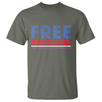 Free Portland Bold Patriotic T Shirt Red White and Blue Protest Statement - Wonder Print Shop