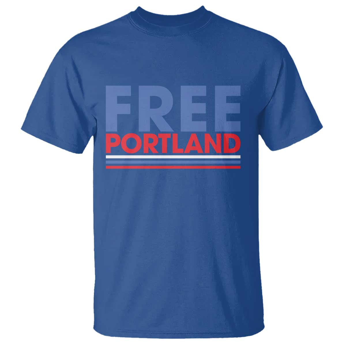 Free Portland Bold Patriotic T Shirt Red White and Blue Protest Statement - Wonder Print Shop