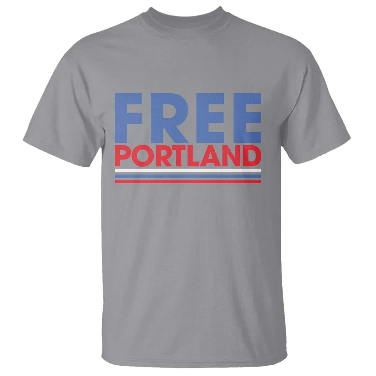 Free Portland Bold Patriotic T Shirt Red White and Blue Protest Statement - Wonder Print Shop