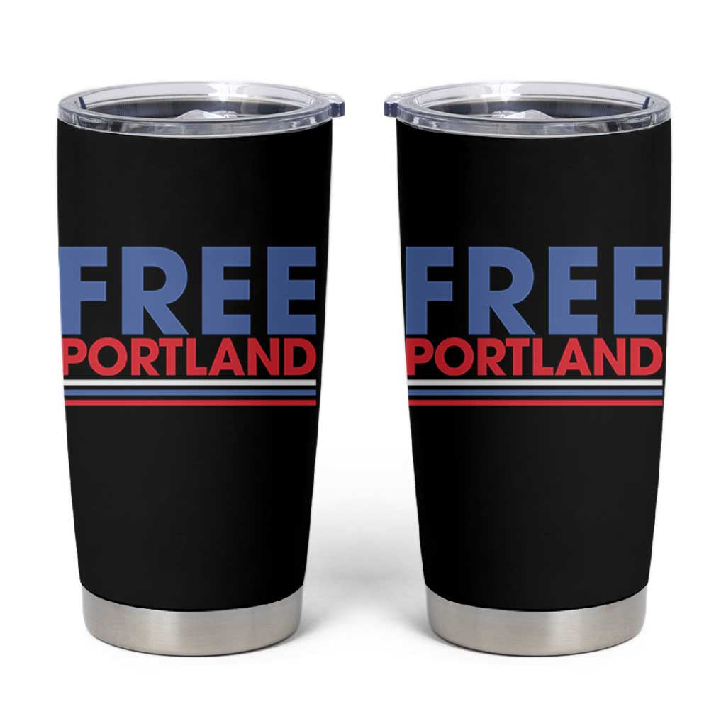 Free Portland Bold Patriotic Tumbler Cup Red White and Blue Protest Statement - Wonder Print Shop