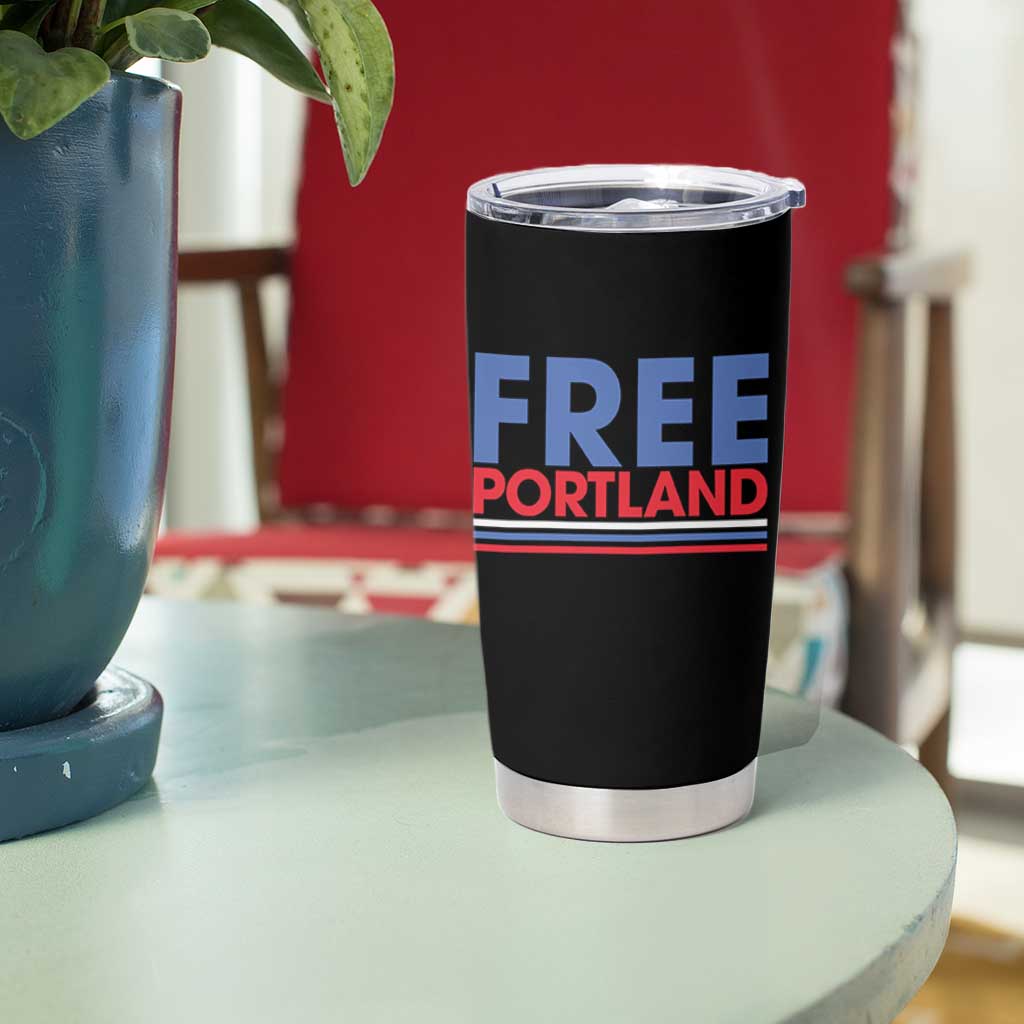 Free Portland Bold Patriotic Tumbler Cup Red White and Blue Protest Statement - Wonder Print Shop