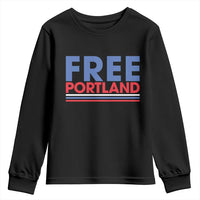 Free Portland Bold Patriotic Youth Sweatshirt Red White and Blue Protest Statement - Wonder Print Shop