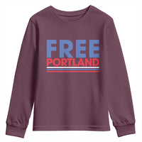 Free Portland Bold Patriotic Youth Sweatshirt Red White and Blue Protest Statement - Wonder Print Shop