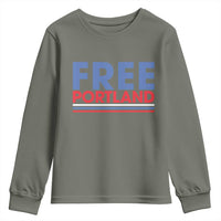 Free Portland Bold Patriotic Youth Sweatshirt Red White and Blue Protest Statement - Wonder Print Shop