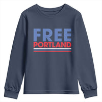 Free Portland Bold Patriotic Youth Sweatshirt Red White and Blue Protest Statement - Wonder Print Shop