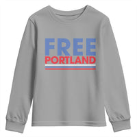 Free Portland Bold Patriotic Youth Sweatshirt Red White and Blue Protest Statement - Wonder Print Shop