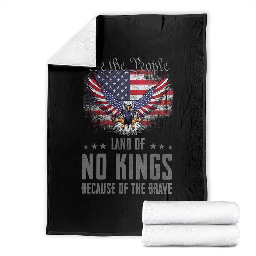 America Land of No Kings Throw Blanket Because of the Brave We The People Patriotic Eagle - Wonder Print Shop
