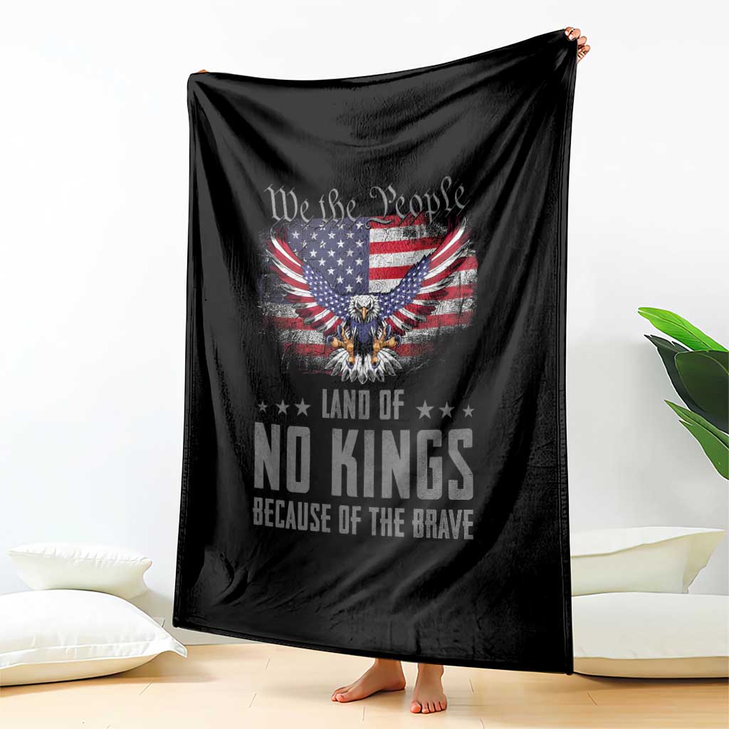 America Land of No Kings Throw Blanket Because of the Brave We The People Patriotic Eagle - Wonder Print Shop