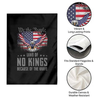 America Land of No Kings Garden Flag Because of the Brave We The People Patriotic Eagle - Wonder Print Shop