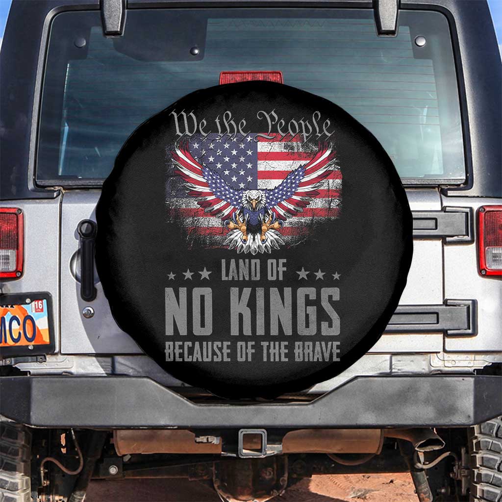 America Land of No Kings Spare Tire Cover Because of the Brave We The People Patriotic Eagle - Wonder Print Shop