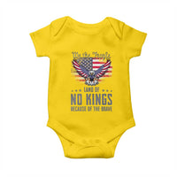 America Land of No Kings Baby Onesie Because of the Brave We The People Patriotic Eagle - Wonder Print Shop