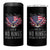America Land of No Kings 4 in 1 Can Cooler Tumbler Because of the Brave We The People Patriotic Eagle - Wonder Print Shop
