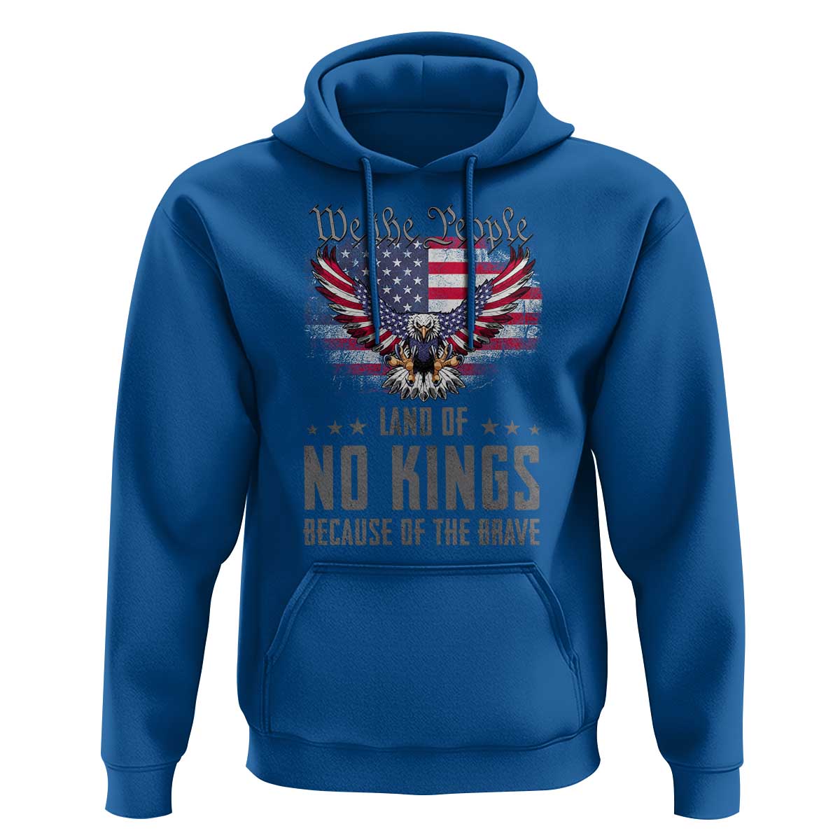 America Land of No Kings Hoodie Because of the Brave We The People Patriotic Eagle - Wonder Print Shop