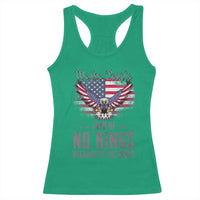 America Land of No Kings Racerback Tank Top Because of the Brave We The People Patriotic Eagle - Wonder Print Shop