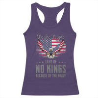 America Land of No Kings Racerback Tank Top Because of the Brave We The People Patriotic Eagle - Wonder Print Shop