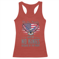 America Land of No Kings Racerback Tank Top Because of the Brave We The People Patriotic Eagle - Wonder Print Shop