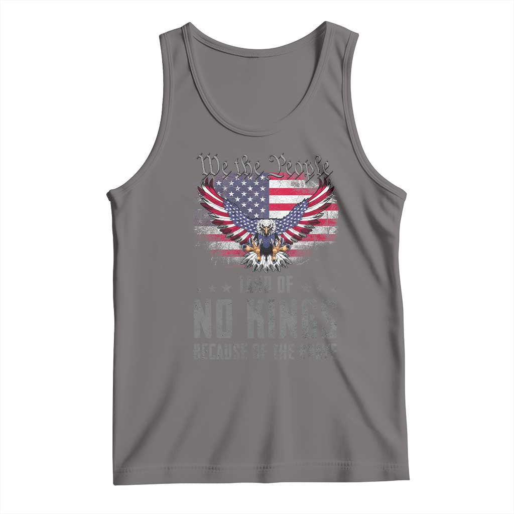 America Land of No Kings Tank Top Because of the Brave We The People Patriotic Eagle - Wonder Print Shop