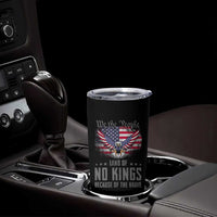 America Land of No Kings Tumbler Cup Because of the Brave We The People Patriotic Eagle - Wonder Print Shop