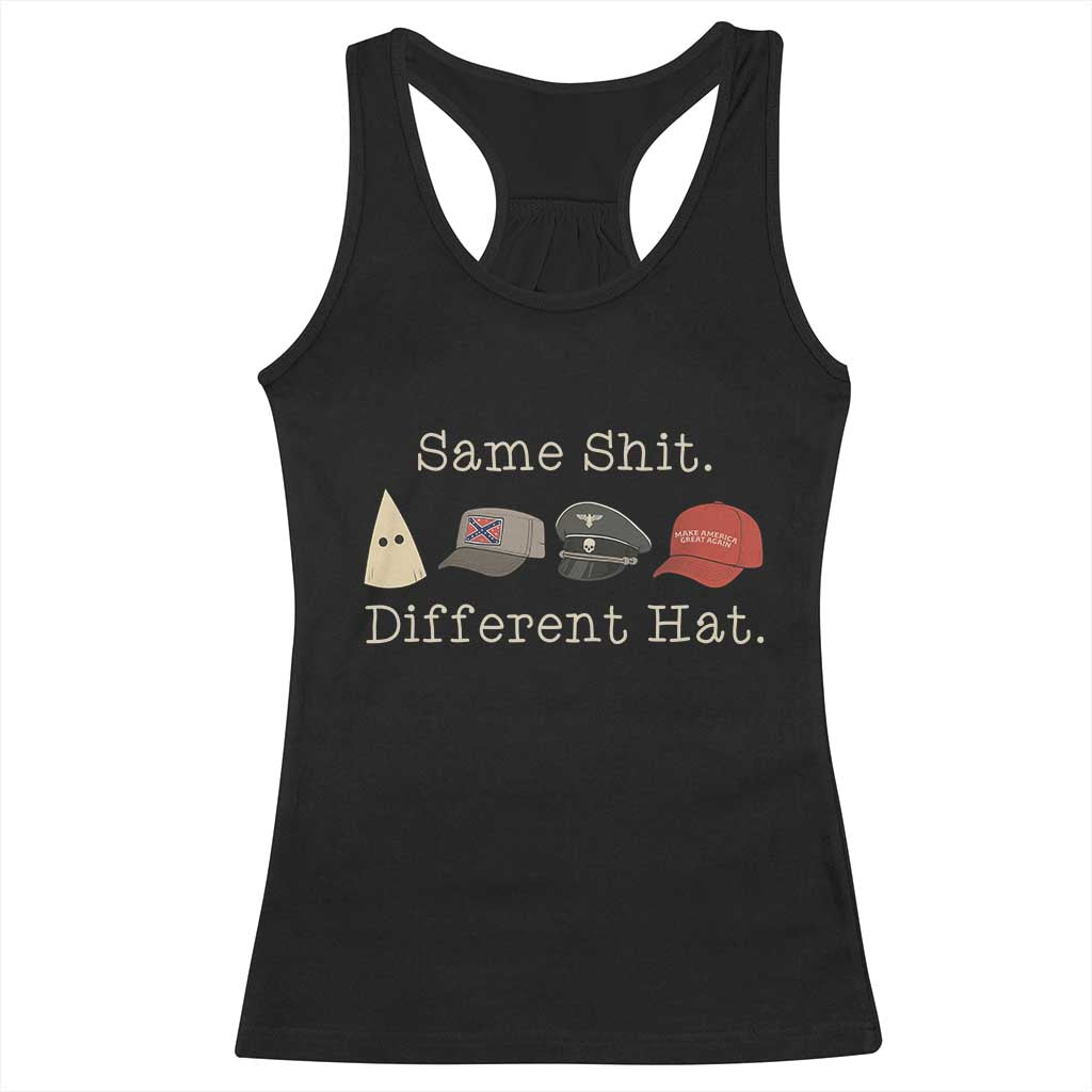 Same Shit Different Hat Racerback Tank Top - Wonder Print Shop