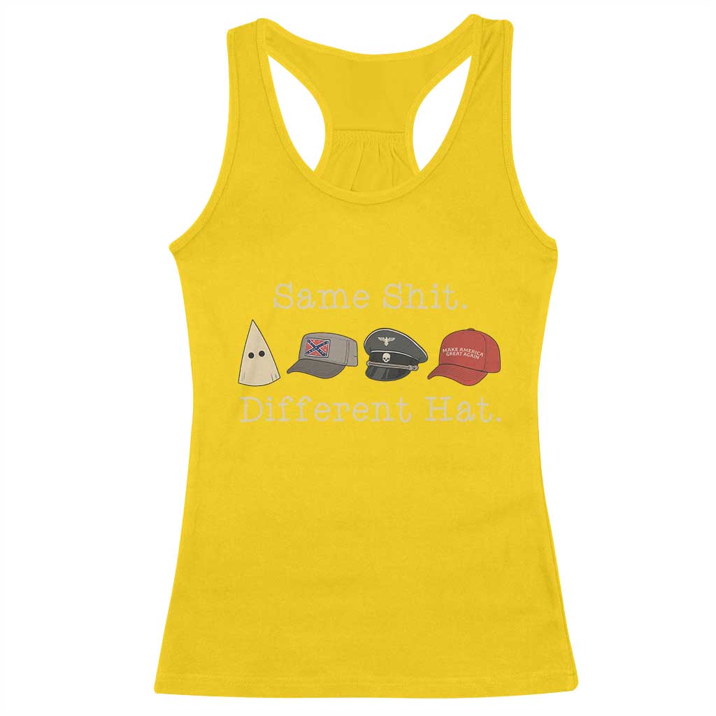 Same Shit Different Hat Racerback Tank Top - Wonder Print Shop