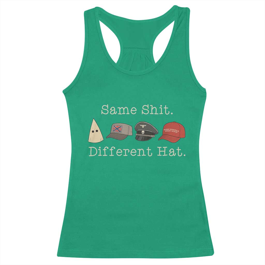Same Shit Different Hat Racerback Tank Top - Wonder Print Shop
