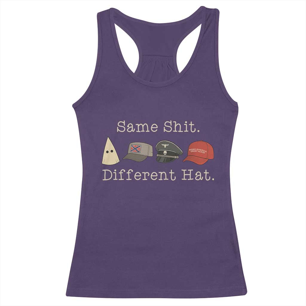 Same Shit Different Hat Racerback Tank Top - Wonder Print Shop