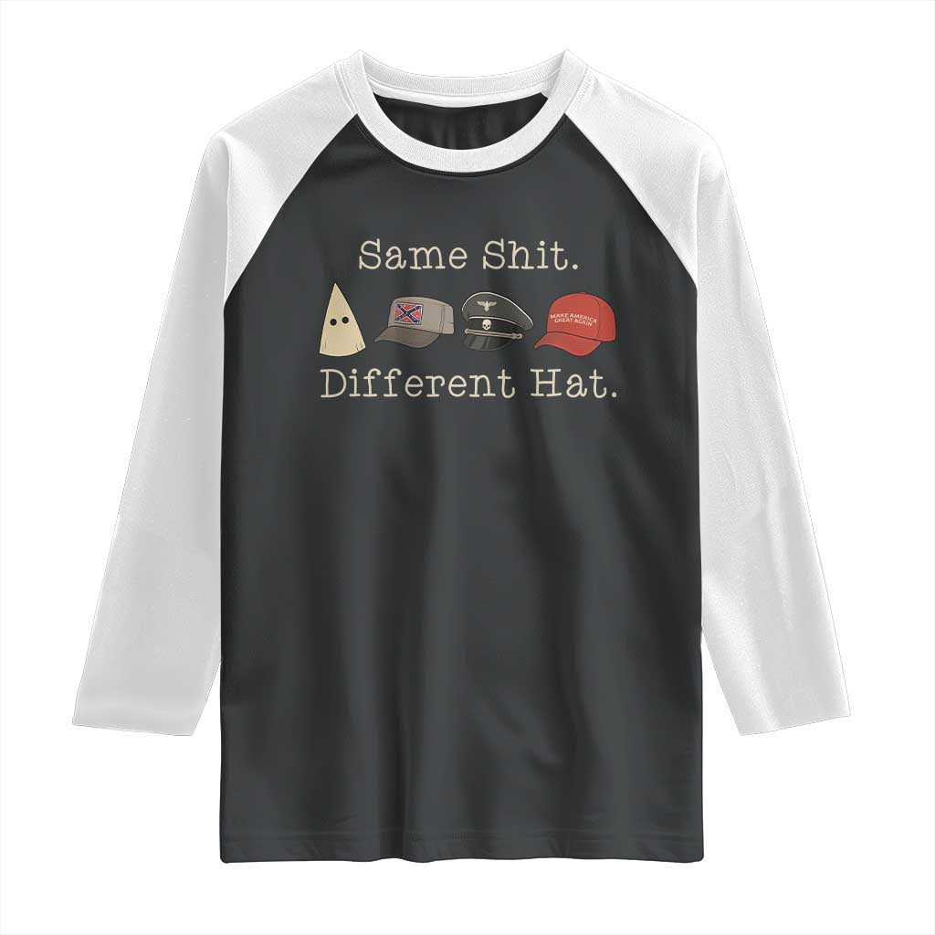 Same Shit Different Hat Raglan Shirt - Wonder Print Shop
