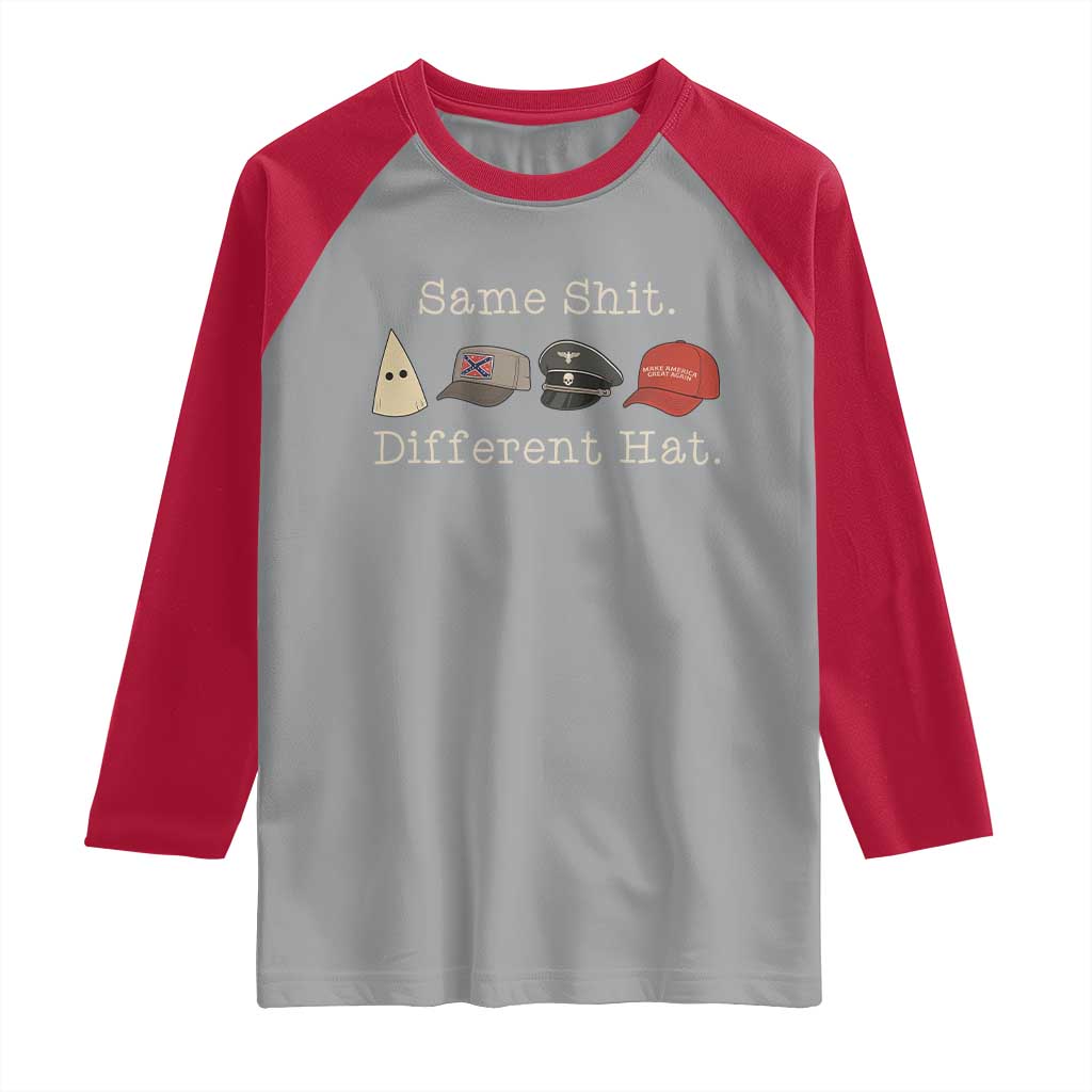 Same Shit Different Hat Raglan Shirt - Wonder Print Shop