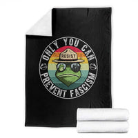 Only You Can Prevent Fascism Frog Resist Protest Throw Blanket Free Portland Oregon Freedom Retro - Wonder Print Shop