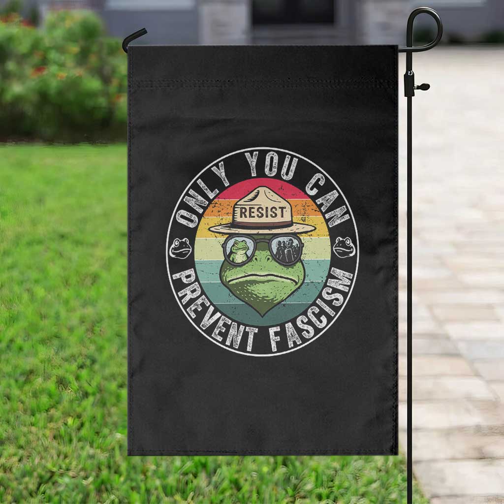 Only You Can Prevent Fascism Frog Resist Protest Garden Flag Free Portland Oregon Freedom Retro - Wonder Print Shop