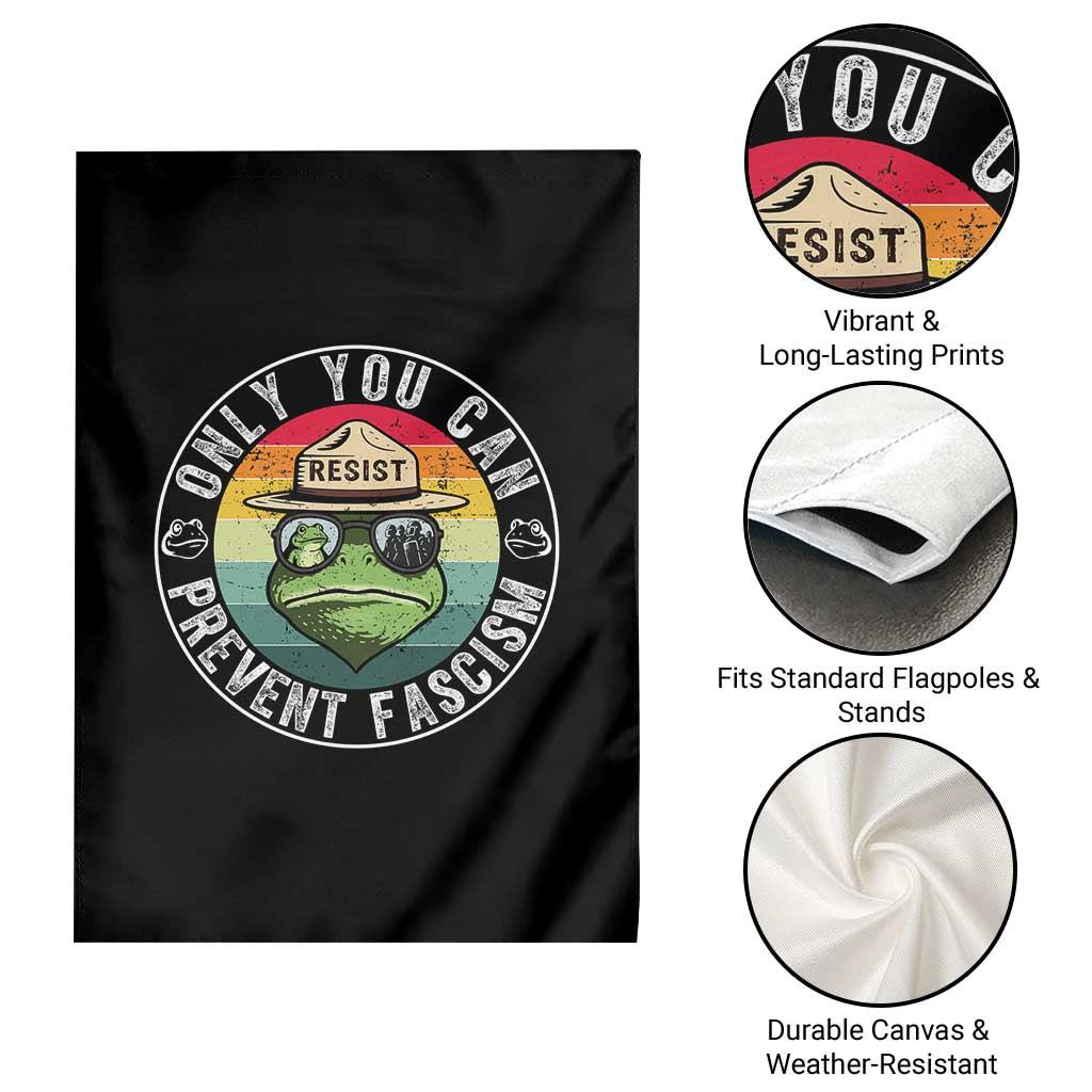 Only You Can Prevent Fascism Frog Resist Protest Garden Flag Free Portland Oregon Freedom Retro - Wonder Print Shop