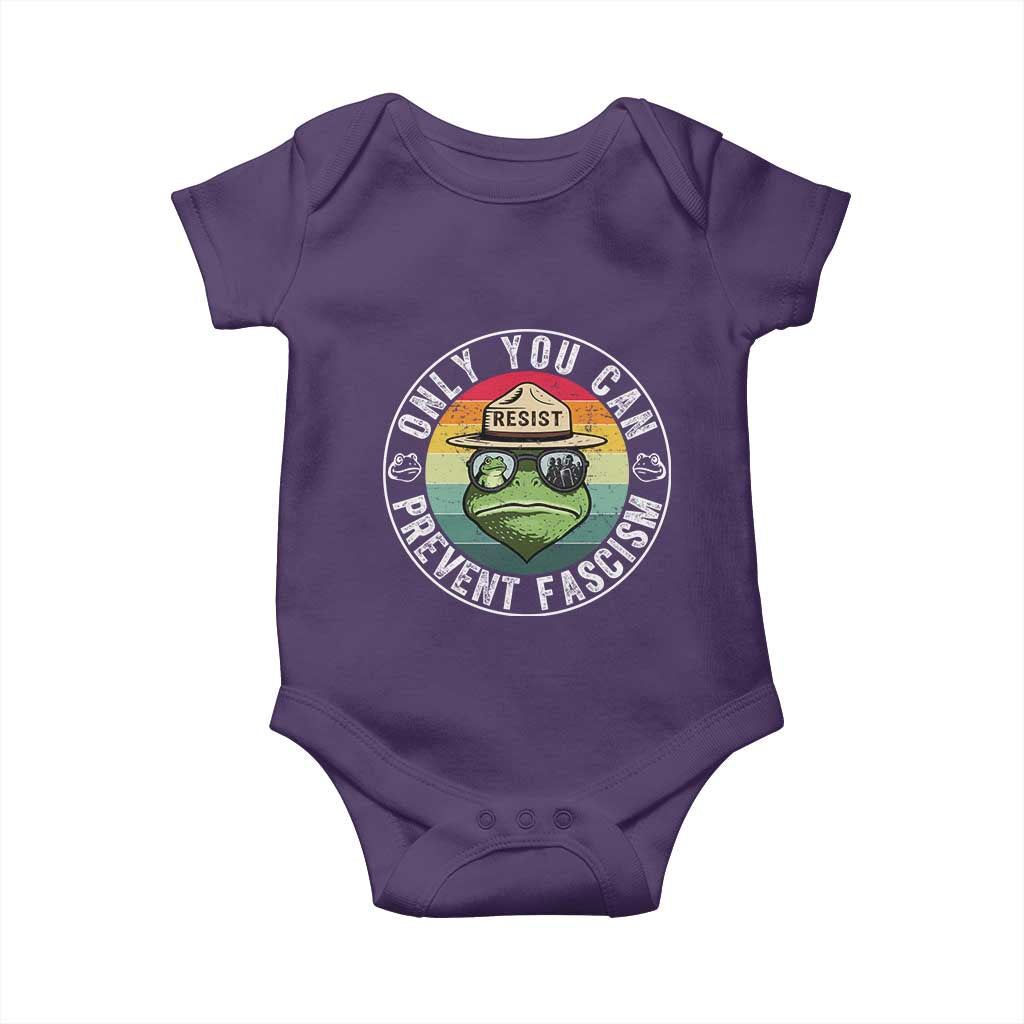Only You Can Prevent Fascism Frog Resist Protest Baby Onesie Free Portland Oregon Freedom Retro - Wonder Print Shop