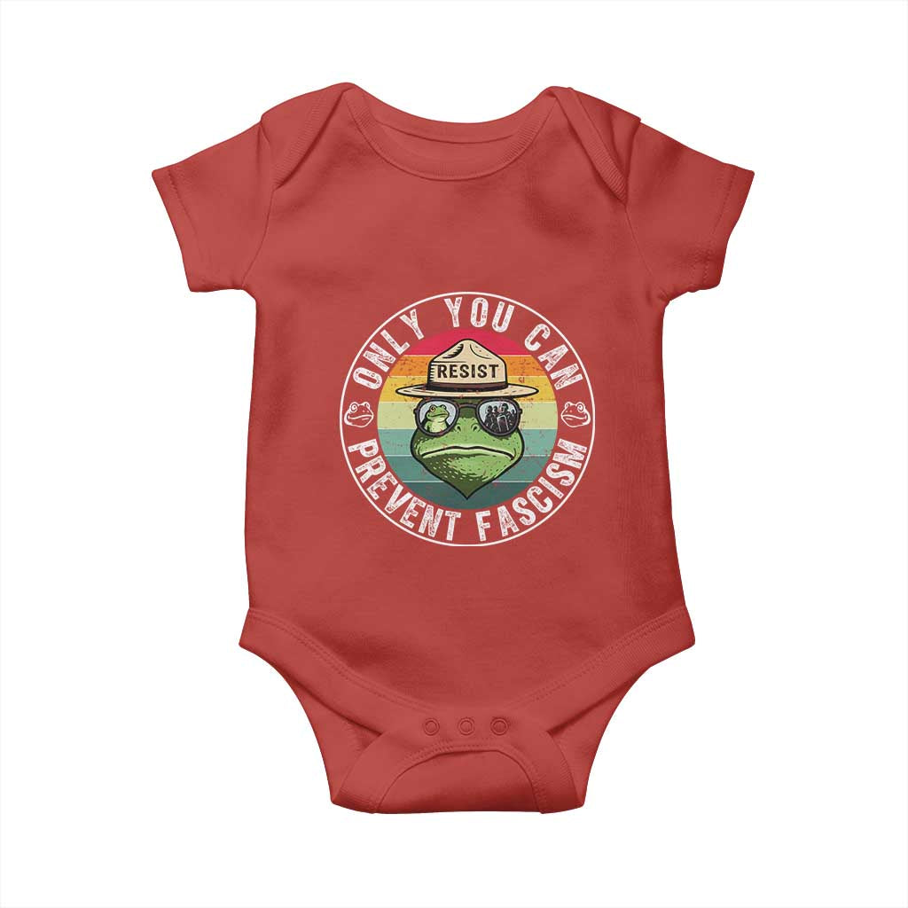 Only You Can Prevent Fascism Frog Resist Protest Baby Onesie Free Portland Oregon Freedom Retro - Wonder Print Shop
