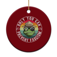 Only You Can Prevent Fascism Frog Resist Protest Ceramic Ornament Free Portland Oregon Freedom Retro - Wonder Print Shop