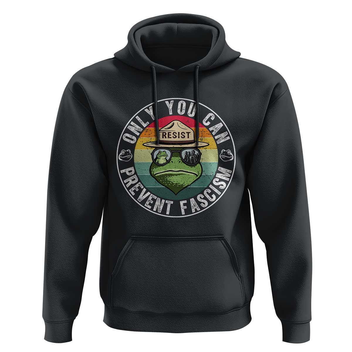 Only You Can Prevent Fascism Frog Resist Protest Hoodie Free Portland Oregon Freedom Retro - Wonder Print Shop