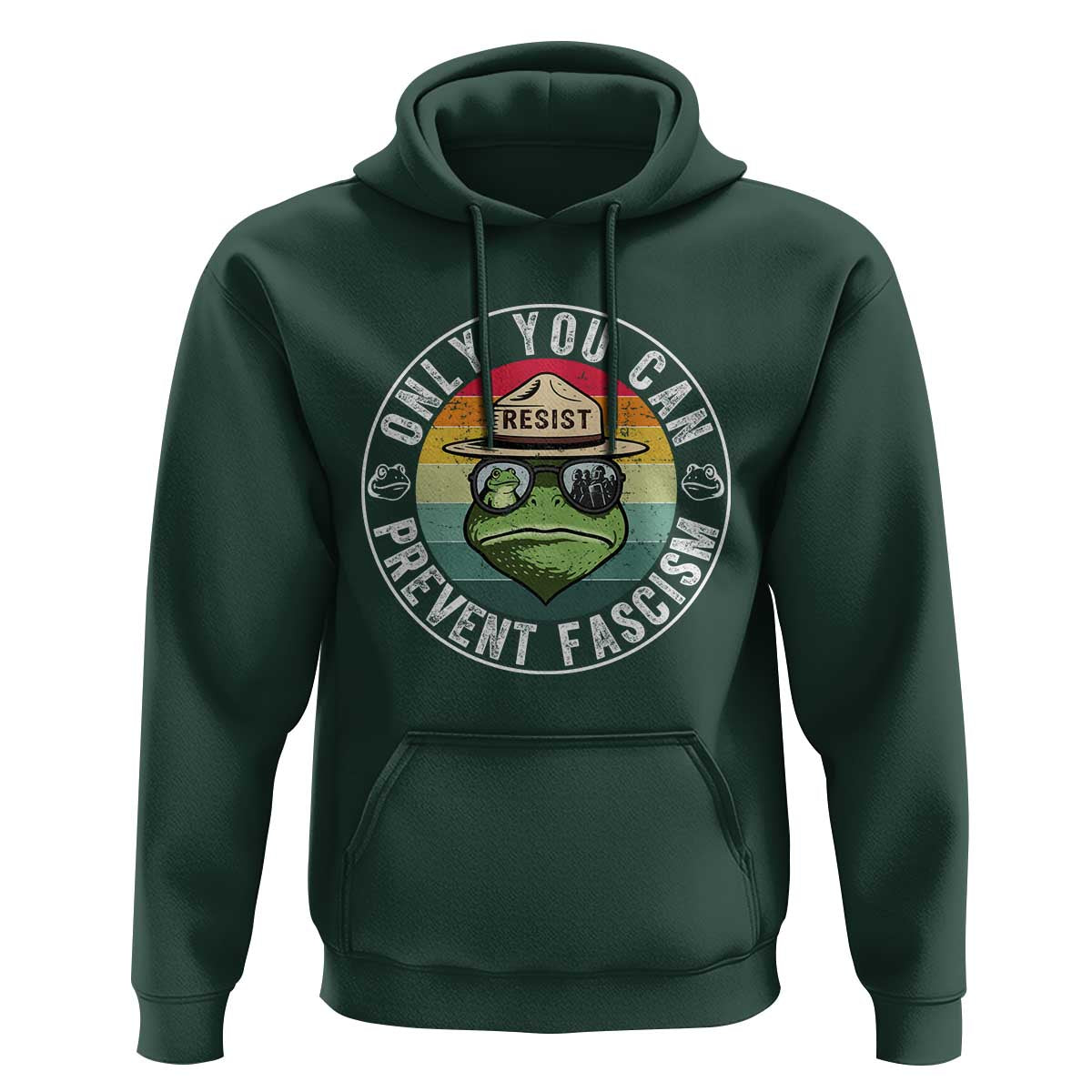 Only You Can Prevent Fascism Frog Resist Protest Hoodie Free Portland Oregon Freedom Retro - Wonder Print Shop