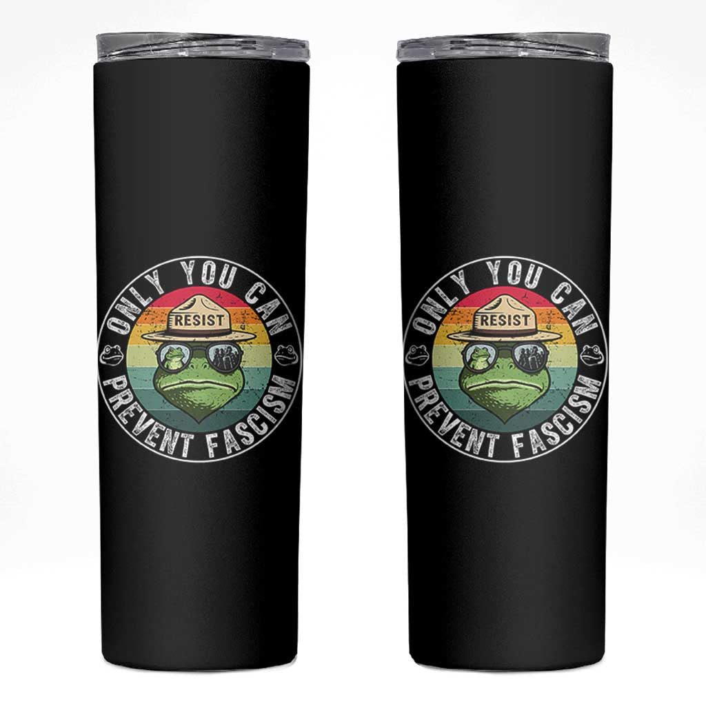 Only You Can Prevent Fascism Frog Resist Protest Skinny Tumbler Free Portland Oregon Freedom Retro - Wonder Print Shop