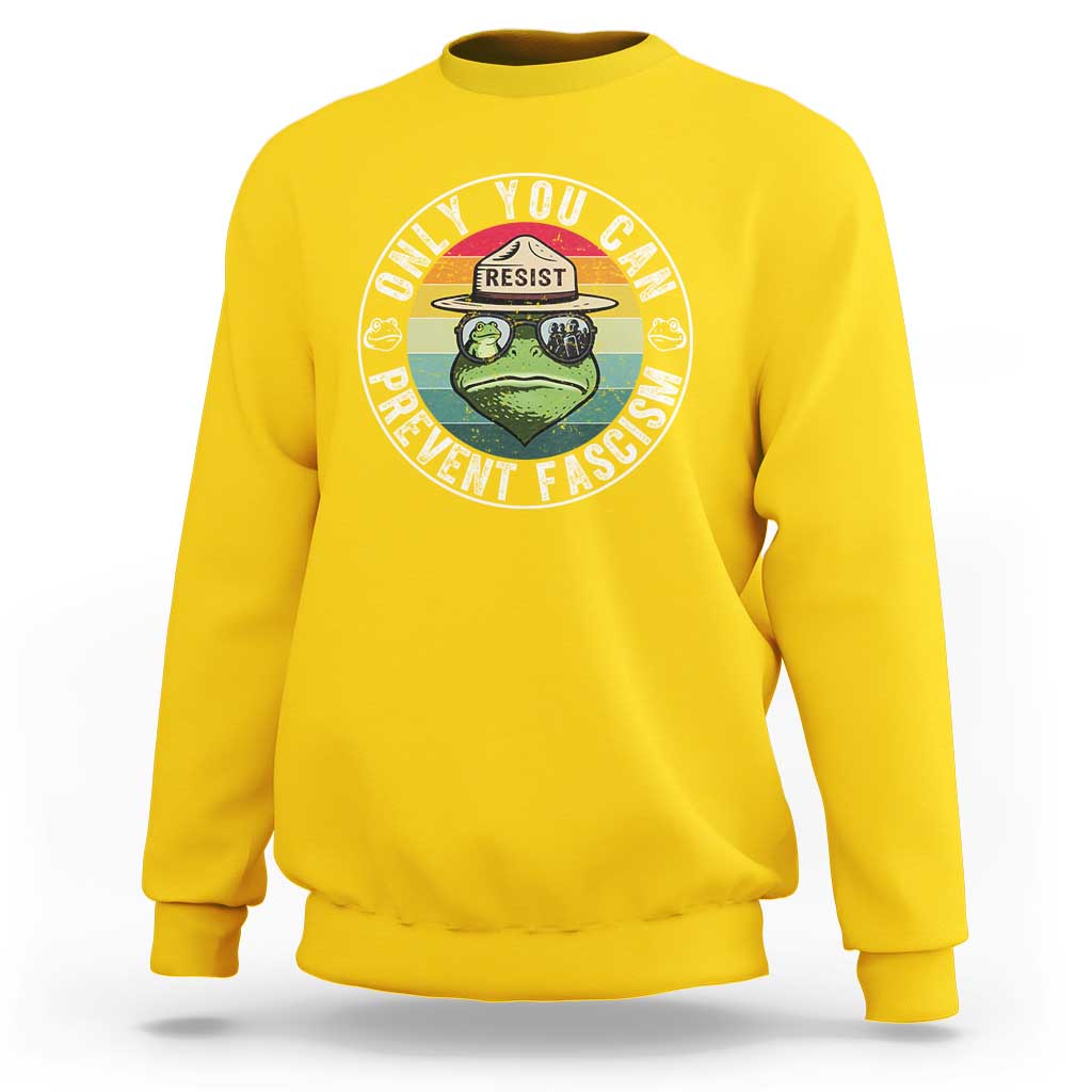 Only You Can Prevent Fascism Frog Resist Protest Sweatshirt Free Portland Oregon Freedom Retro - Wonder Print Shop