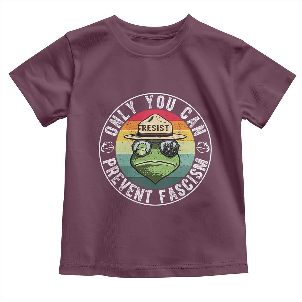 Only You Can Prevent Fascism Frog Resist Protest Toddler T Shirt Free Portland Oregon Freedom Retro - Wonder Print Shop