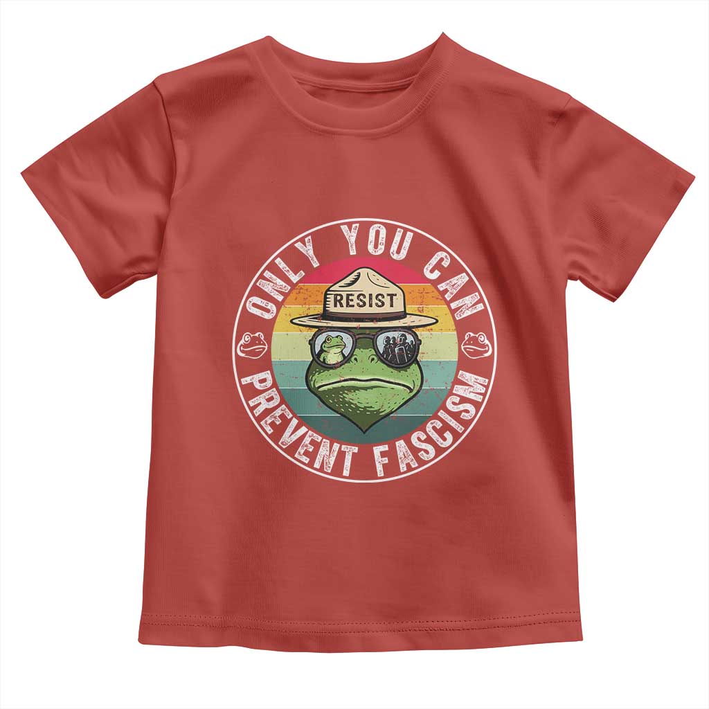 Only You Can Prevent Fascism Frog Resist Protest Toddler T Shirt Free Portland Oregon Freedom Retro - Wonder Print Shop