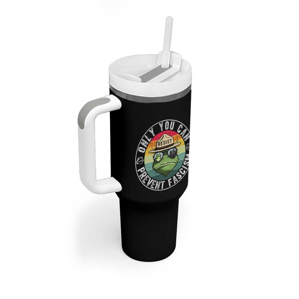 Only You Can Prevent Fascism Frog Resist Protest Tumbler With Handle Free Portland Oregon Freedom Retro - Wonder Print Shop